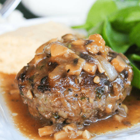 Chopped steak with mushroom gravy