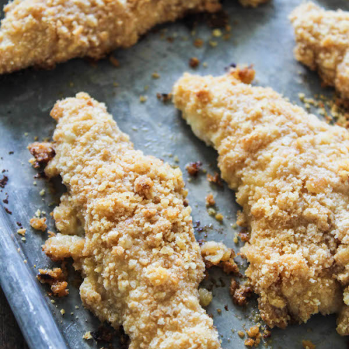 Baked Ritz Garlic Parmesan Chicken Strips